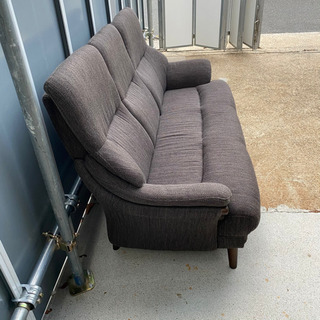 KM76 ハイバック 3人掛け tenor 布張り ソファー ダークブラウン