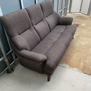 【JBB様】ソファ　3人掛け KM76 ハイバック 3人掛け tenor 布張り ソファー ダークブラウン