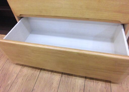 美品! 木製 6段チェスト 90×43×134cm 小引き出し付き ライトブラウン タンス 衣類収納 ハイチェスト ６段 六段 大きめ
