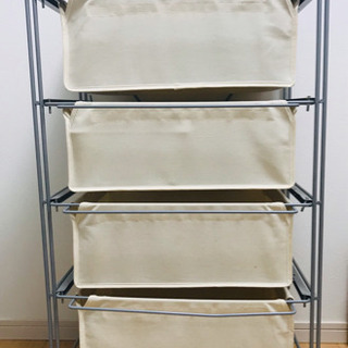 無印良品◆天板付き、４段帆布引き出しチェスト