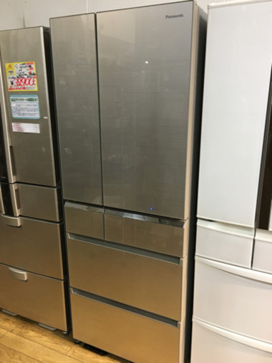 12/12 値下げ! 美品 2015年製 Panasonic 508Lフレンチドア冷蔵庫 NR-F510PV-N クリスタルドア ガラス扉 ECONAVI パナソニック エコナビ 日本製