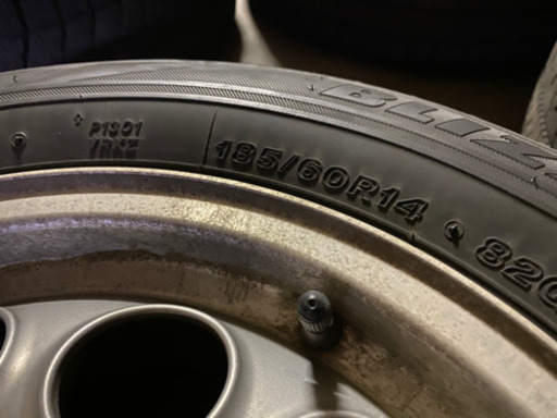 ブリヂストン VRX 13年製 溝 ギリギリ 185/60R14 ZONE F11 6jj+38