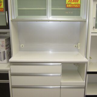 R217 高級古賀家具 食器棚・レンジボード、キッチンボード 幅100cm 美品