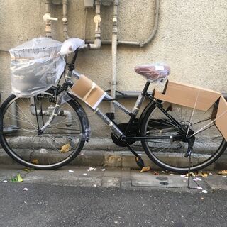 新古車　自転車　ママチャリ　26インチ シマノ 6段変速　シティサイクル 黒