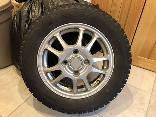 軽自動車　スタッドレスタイヤ4本セット(アルミホイール付き)　155/65R13 ブリザック