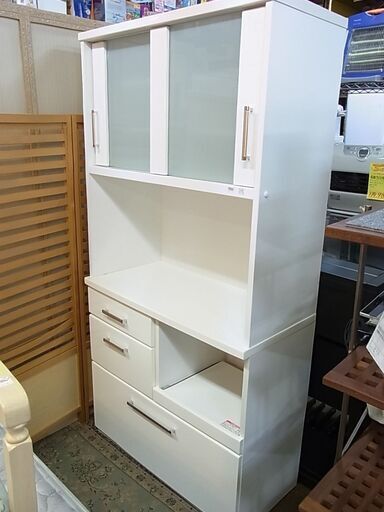 NITORI ニトリ　引戸レンジボード　RIPE　90KB　キッチン収納家具　食器棚　家電