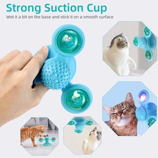 猫おもちゃ 風車型 回転式 猫じゃらし 猫ボール 光る 運動不足・ストレス解消の画像