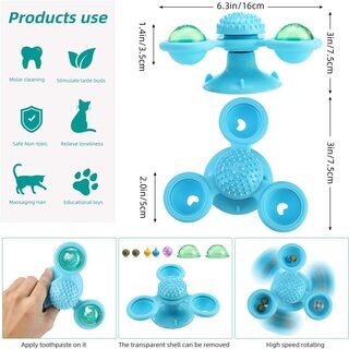 猫おもちゃ 風車型 回転式 猫じゃらし 猫ボール 光る 運動不足・ストレス解消の画像