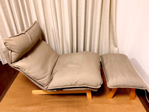 【ほぼ新品未使用✨】無印　ハイバックリクライニングソファ　オットマン