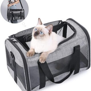 猫 ペットキャリーバッグ 小型犬 折りたたみ 手提げ ショルダー...