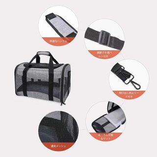 猫 ペットキャリーバッグ 小型犬 折りたたみ 手提げ ショルダー メッシュの画像