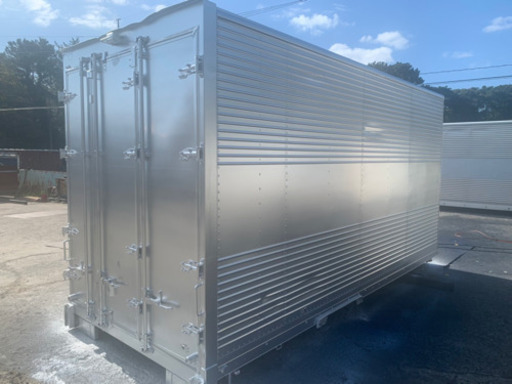 No.438 アルミバン2ｔ車ロング アルミ箱 バイク倉庫 トラックコンテナ コメ保管庫 物置 DIY