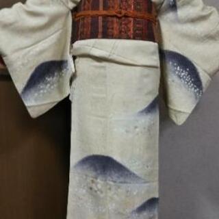 👘三越誂　正絹 付下げ たたき染め 刺繍 方形散らし ★ セミフ...