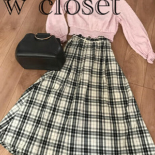 ☆w closet☆ダブルクローゼット  チェックロングスカートの画像