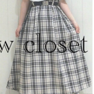 ☆w closet☆ダブルクローゼット  チェックロングスカートの画像