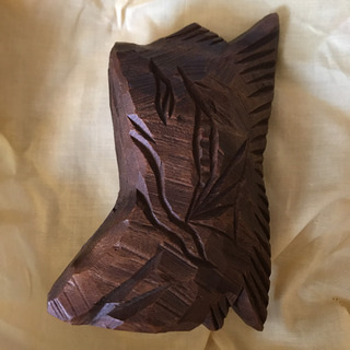 井波本木彫り　アンティーク置き物　3つの画像