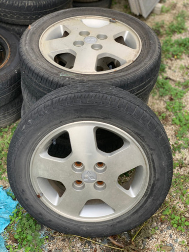 三菱用アルミホイールタイヤ付き4本セットです‼️溝もあります‼️