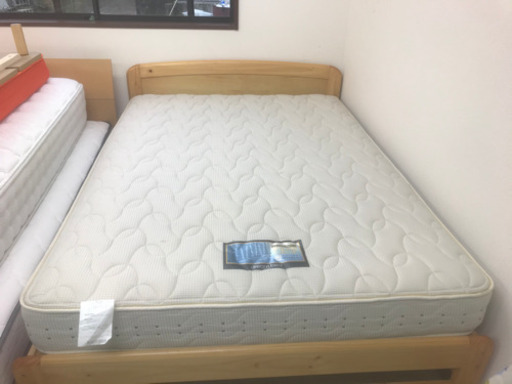 【リサイクルサービス八光　田上店　配達・設置OK】ベージュ　ダブルベッド