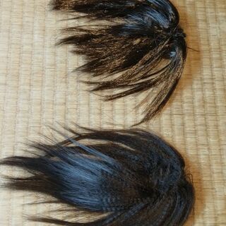 【中古】部分ウイッグ　ヘアゴムタイプ　茶色　2個セットの画像
