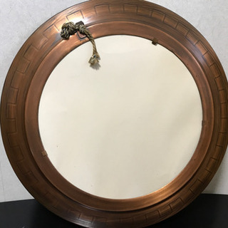 【急募！】丸型鏡 アンティーク風 直径約49.5cm 無料 0円の画像