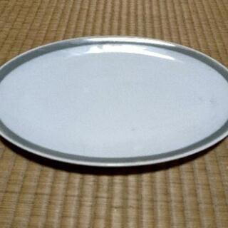縁グレーの大皿 萩焼風