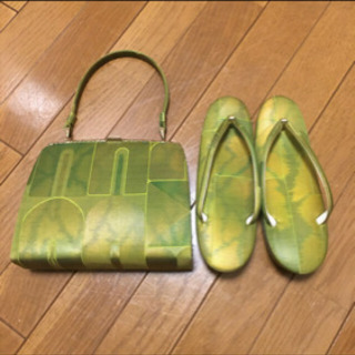 草履バッグセット　緑