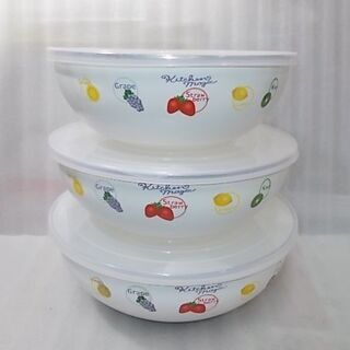 【未使用品】カインズ／ホーローミキシングボール／3個組の画像