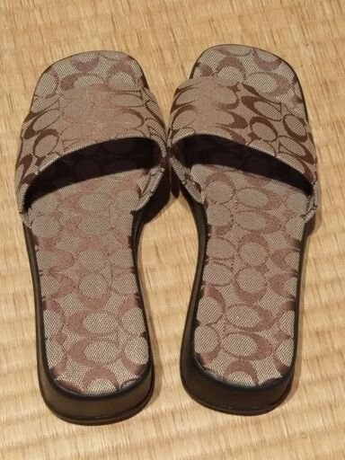 【中古】COACH　コーチ　サンダル　シグネチャー　ブラウン