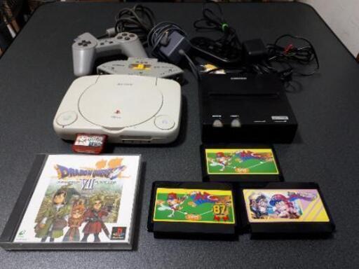 プレステ PSワン本体とネオファミ本体とドラクエVIIとファミスタパスワード付き