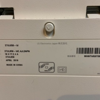 【ジャンク品】LG 液晶モニター　27UL650-Wの画像