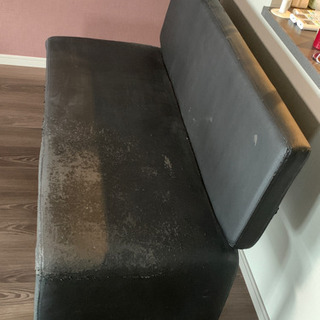 【差し上げます】2人がけダイニングベンチ（ダイニングチェアー、ソファー）背もたれ付きの画像