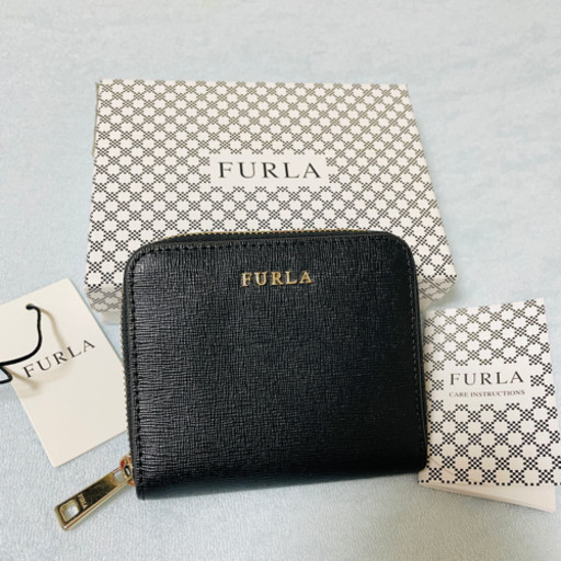 【引渡者決定】美品☆FURLA フルラ 二つ折り財布 黒 BLACK ミニウォレット