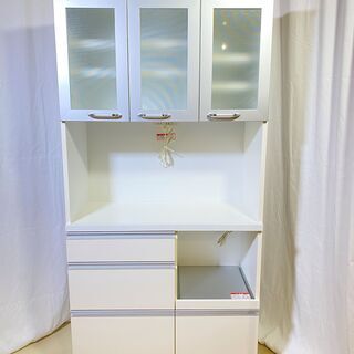 レンジボード 高橋木工所 白 収納棚 キッチン収納 食器棚 中古品