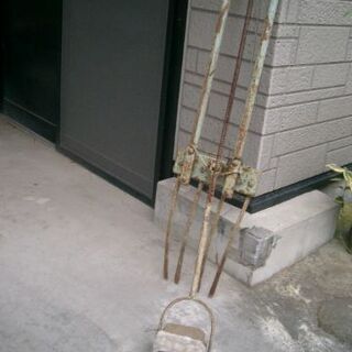 自家製農具　足踏み式畑起こし　古いの画像