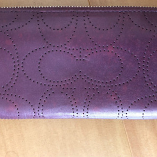 値下げ☆COACH コーチ ☆長財布☆パープル☆女性用の画像