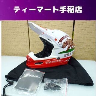 オニール オフロード ヘルメット フルフェイス ホワイト/レッド...