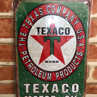 新品！ブリキ看板　「TEXACO motor oil」