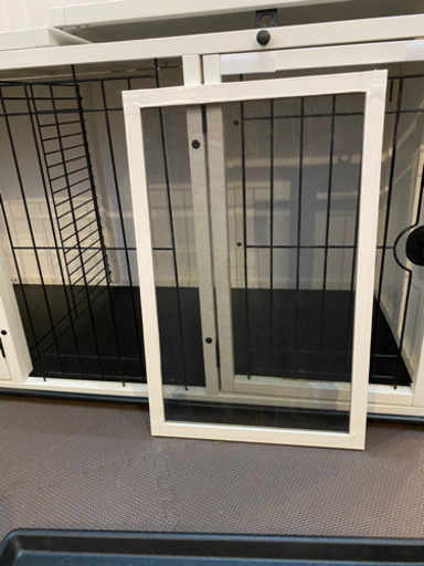 トイレルーム付 おやすみケージ(ゲージ) 屋根付き LLホワイト