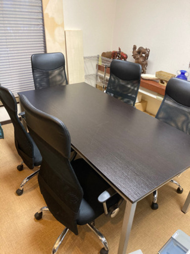 ミーティングテーブルとイス5脚セット