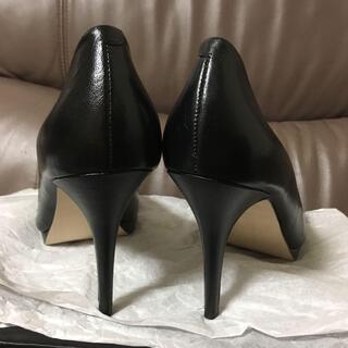 【値下げ】ナインウェスト ブラック オープントゥパンプスの画像