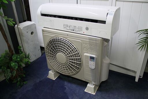 R2344) HITACHI 中古 日立 ルームエアコン 白くまくん RAS-AJ22H 2.2Kw 100V 6畳用 2019年製! エアコン 店頭取引大歓迎♪
