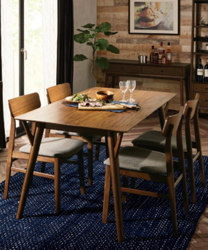 【値下げ】ニトリ・ミッドブラウンダイニングセット（椅子4脚）