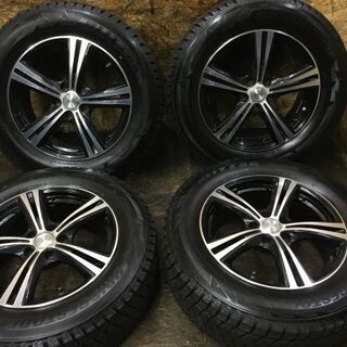 【BS BLIZZAK DM-V2 225/65R17】スタッドレス【ROZEST 社外 17インチ 7J5HPCD114.3+38】2016年製 ハリアー等 (VTO212) クレジットカード QR決済可能