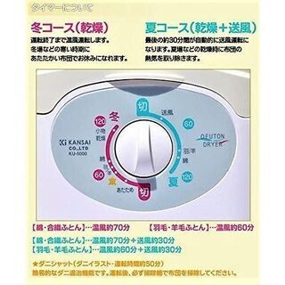 ★再注目されてます！　夏の汗、ダニ、梅雨時期や花粉対策にはこれが一番　ふとん乾燥機/カンサイ　冬のお布団の暖めや衣類乾燥・湿気・梅雨・ダニ・花粉対策★の画像