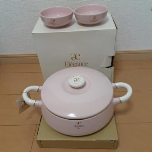 【未使用】ホーロー鍋と小鉢４個セット