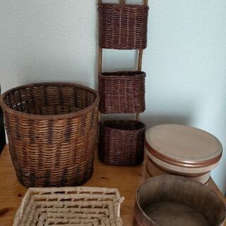 ひのき製おひつ、桶、バスケット差し上げますの画像