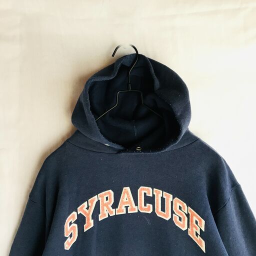 アメリカ古着 スウェットパーカー カレッジスウェット ネイビー パーカー