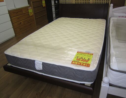 R082 セミダブルベッド 20cmスプリングマットレスセット 美品
