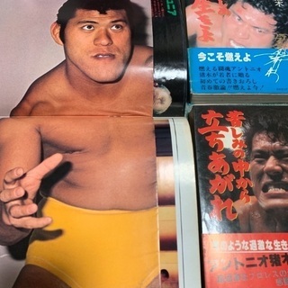 プロレス古本 アントニオ猪木 3冊 ポスター1枚の画像