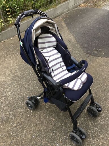 [おまけ付き][ベビーカー]コンビ 16411 CWL メチャカル ハンディ オート4キャス エッグショック HF  A型 ベビーカー シェリーネイビー